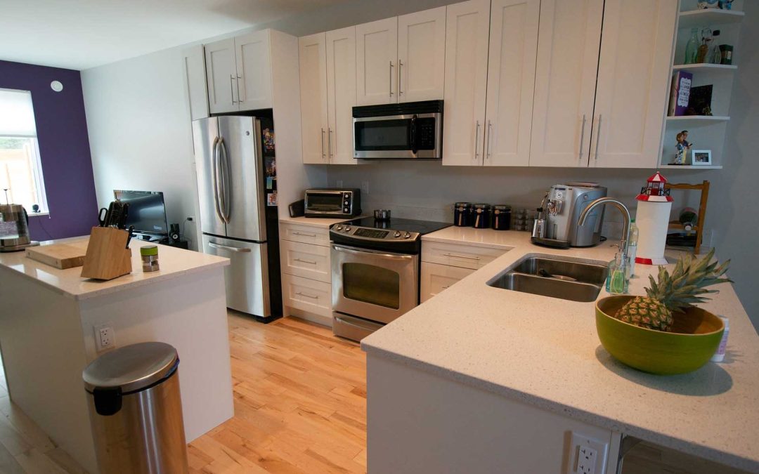 Kitchen in beige color tones
